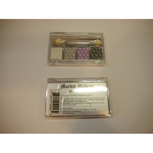 Morbid Makeup Eye Shadow 4 Color Compact Glitter Goth Punk Black Purple Grey Silver Pearl White