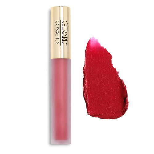 Gerard Cosmetics Metal Matte Liquid Lipstick Cherry Bomb | Matte Red Lipstick with Metallic Finish | Long Lasting Liquid Matte Lipstick with Hydrating Ingredients | Cruelty Free & Made in the USA