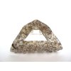 Generic Triangle shaped gray abalone sea shell effect hair claw clamp clip fine thin