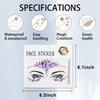 Eye Body Face Gems Rhinestone Temporary Tattoo Sticker Face Body Tattoos Party Makeup Self Adhesive Crystal Makeup Diamonds Holiday Festival Party Supplies 2pcs (Purple)