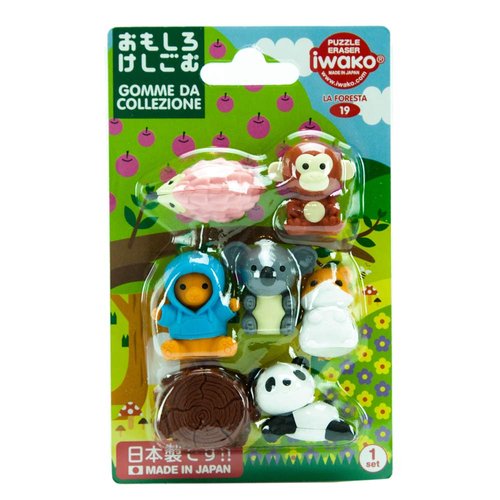 Iwako Japanese Kawaii Animal Eraser Set