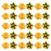 MECCANIXITY 30 Pcs Rose Flower Hair Clips 4 Inch Flower Hair Pins Flower Brooch for Women Hair Accessories Yellow