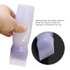 YANTAISIYU 3 Pieces Root Comb Applicator Bottle 6 Ounce Hair Oiling Applicator Hair Dye Bottle with Graduated Scale Hair Root Comb for Hair Dying (3 Colors)