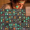 Halloween Glow-in-the-Dark Tattoo Stickers 134 Styles (20 Sheets) Glowing Temporary Tattoos Holiday Decorations for Halloween Candy Party Bag Fillers Birthday Gifts Game Toys Craft Supplies