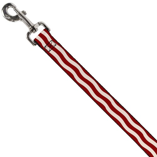 Dog Leash Bacon Stripe 6 Feet Long 1.0 Inch Wide