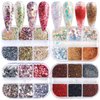 4 Boxes Nail Art Glitter Sequins Powder,24 Colors Laser Iridescent Irregular Hexagon Mermaid Green Purple Gold Mixed Holographic Glitter Flakes Nail Art Powder Nail Art Design Chunky Glitter Sequins