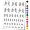 Angel Bird Wings Temporary Tattoo Water Resistant Fake Body Art Set Collection - Dark Green (One Sheet)