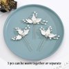 Yokawe Bridal Wedding Hair Pins Silver Leaf Bride Hairpin Rhinestone and Pearl Hair Accessories for Women and Girls(3 PCS)