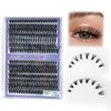 SUMFORMI lash cluster eyelash extensions 280pcs wispy eyelash cluster lashes wispy individual lashes cluster eyelashes cluster lashes natural cat eye cluster lashes D curl 8-16MM for Beginner 40D+50D