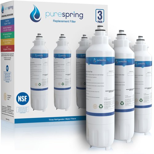 PureSpring Certified Replacement Refrigerator Water Filter for LG LT800, LT800P, LT800PC, ADQ73613403, ADQ73613402, ADQ73613401, LMXC23746D, LMXC23746S, Kenmore 9490, NSF42 & NSF372 Certified (3pk)