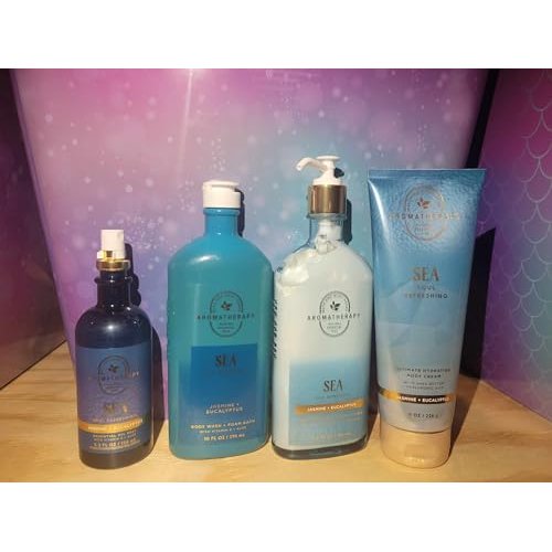 Generic 3 x BBW Aromatherapy Sea Soul Refreshing Jasmine Eucalyptus body lotion cream wash oil mist