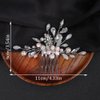Teyglen Boho Flower Rhinestone Wedding Hair Comb Teardrop Crystal Hair Comb Hair Accessories for Bride Chamapagne Pearl Beads Hair Piece Bridal Side Comb for Women