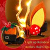 BARTOSI LED Light Christmas Hair Clips Reindeer Antlers Xmas Hairpins Hair Barrettes Cute Party Cosplay Head Pieces Hair Accessories for Women and Girls (Pack of 2)