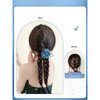Braided Ponytails Rose Flower Braided Hair Extensions Synthetic Braid Wig with Elastic Hair Band Hairpieces for Women Girls 17.7 Inches Light Brown