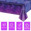 QUERICKY 4 Pack Space Galaxy Party Tablecloths, Starry Night Tablecover Supplies, 51x87'' Plastic Galaxy Table Cover for Space Galaxy Theme Party Decorations, Outer Space Stars Theme Birthday Decor
