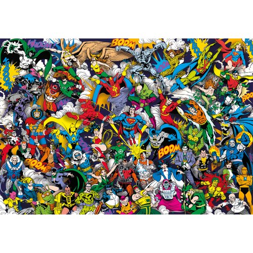 Clementoni - Impossible Puzzle - DC Comics Justice League - 1000 Pieces - Difficult Puzzle for Adults with Superheroes, Made in Italy, 39863