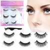 6 Pcs Self Adhesive Eyelashes, Reusable Self Adhesive Eyelashes, No Glue Eyelashes and Waterproof Wispy Lashes with Tweezers, Self-Adhesive False Eyelashes Natural Look