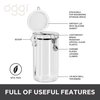 Oggi Clear Canister Airtight 72oz - Clamp Lid & Spoon - Airtight Food Storage Container, for Kitchen & Pantry Storage of Bulk, Dry Foods, Pasta, Flour, Sugar, Coffee, Rice, Tea, Spices & Herbs