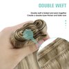 YoungSee Sew in Hair Extensions Real Human Hair Highlight Human Hair Weft Extensions Light Brown with Blonde Highlight Smooth Weft Hair Extensions Real Human Hair no Tangle 20Inch 100G