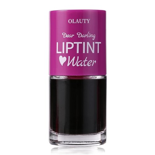 Water Tint Lip Stain, Korean Lip Gloss Vivid Color Lip Tint Stain Lip Makeup Lipstick, Multi-Use Cheek and Lip Tint, Long-Wear, Non-Stick Cup, Moisturizing, High Pigment Glossy Lip Tint (Grape)