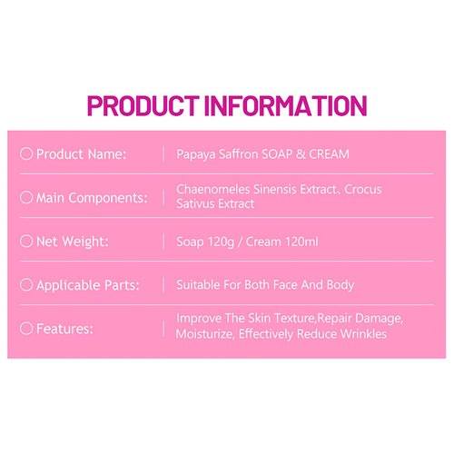 DISAAR Beauty Papaya Saffron Soap Bar Anti-Aging Anti-Oxidation Moisture Foam Repair Skin Care 120g / 4.23oz