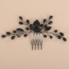 Chargances Bridal Black Crystal Teardrop Hair Comb Wedding Rhinestone Hair Side Combs Vintage Headpiece Bridesmaids Hair Accessories for Women