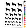 Newfoundland Dog Solid Temporary Tattoo Water Resistant Fake Body Art Set Collection - Black (One Sheet)