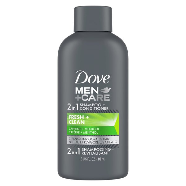 Dove Men+Care Fortifying 2 in 1 Shampoo and Conditioner for Normal to Oily Hair Fresh and Clean with Caffeine Helps Strengthen Thinning Hair 3 oz