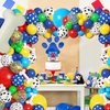 Amandir 155pcs Paw Balloons Garland Arch Kit, Dog Bone Paw Print Foil Balloons Red Yellow Blue Green Paw Balloon for Puppy Paw Themed Boy Birthday Party Decorations Supplies