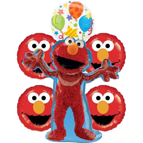 Anagram Elmo Birthday Party Supplies 6pc Balloon Bouquet Decorations