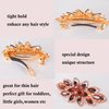 Sankuwen Floral Rhinestone Hairpin Luxury Crystal Flower Hair Barrette Clip (Red-Purple)