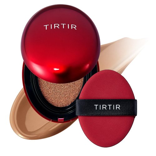 TIRTIR Mask Fit Red Cushion Foundation | Japan's No.1 Choice for Glass skin, Long-Lasting, Lightweight, Buildable Coverage, Semi-Matte (37C Almond, 0.63 Fl Oz (Pack of 1))