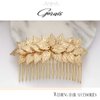 Gorais Gold Leaf Wedding Hair Comb Leaves Bridal Hair Piece Bride Hair Accessories for Women and Girls