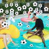 24 Pcs Inflatable Mini Soccer Balls Soccer Party Decorations Small Soccer Balls with Hanging Rope Hooks Summer Swimming Pool Beach Ball Water Games Blow up Sport Toys Beach Birthday Party Decorations