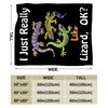 Lizard Blanket Cozy Plush Reptiles Animal Gifts Lovers Throw Blanket Flannel Fleece Ultra Soft Fuzzy Cute Gecko Party Blankets for Adult Kids Boys Girls Women Men 50"X40"