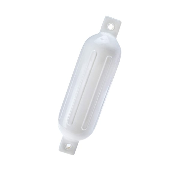 Seachoice Twin Eye Ribbed Boat Fender, White, 5-1/2 In. X 20 In.
