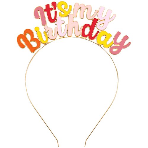 MGJSRNH Rainbow Birthday Girl Headband, It's My Birthday Crowns,Birthday Tiara for Women's, Great Decorations Gift for 16,18,21,30,40,50 or Any Other Birthday Party