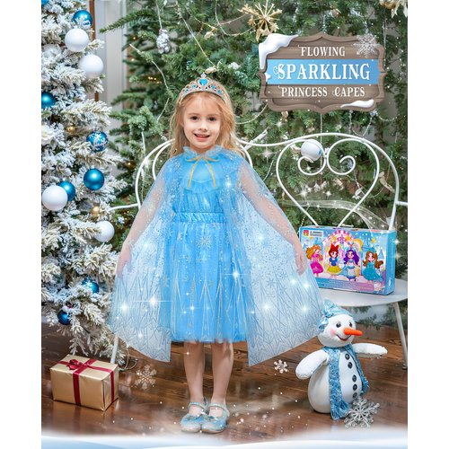 Jeowoqao Princess Dress Up Princess Dress for Girls, Dress up Clothes Little Girl Princess Pretent Play Costume Christmas Birthday Gift for Toddler Girls Age 3-6 Years