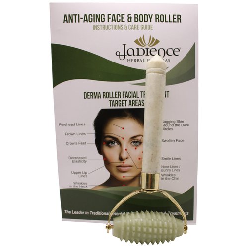 JADIENCE Skin Massage Roller Jade Stone for Face & Body: Facial Lines, Neck, Arms, Thighs, Feet | Relaxation & Stress Reduction | Natural Stress Relief Gifts & Anti-Aging Natural Beauty Products