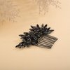 Kercisbeauty Dainty Black Rhinestones Beads Hair Comb for Women Girls Cute Handmade Jewelry for Prom