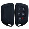 REPROTECTING Silicone Rubber Key Fob Cover Compatible with Cadillac Escalade Escalade ESV (Black/Black, 6 Buttons)