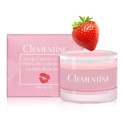 Clementine ZAHRA Today Lip Care Set - Gentle yet Effective Moisturizing Repairing Balm & Exfoliating Peeling Primer Scrub, Nourishing and Softening Lips