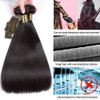 QTHAIR 14A Virgin Brazilian Straight Human Hair Extensions (14 16 18 inch,300g) 100% Unprocessed Brazilian Virgin Human Hair Weave Straight Hair Bundles Natural Color