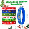 Christmas Rubber Bracelets 30 PCS Bulk Christmas Party Favors Stocking Stuffers for Kids Silicone Wristbands Goodie Bags Stuffers Xmas Toys Gifts Party Supplies Decorations Classroom Prizes