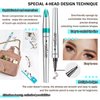 Microblade Eyebrow Pen,4 Tip Eyebrow Pencil,Waterproof Microblading Eyebrow Tattoo Pen,Long Lasting Smudge Proof Eye Brow Pen Pencils for Women(Dark Brown)