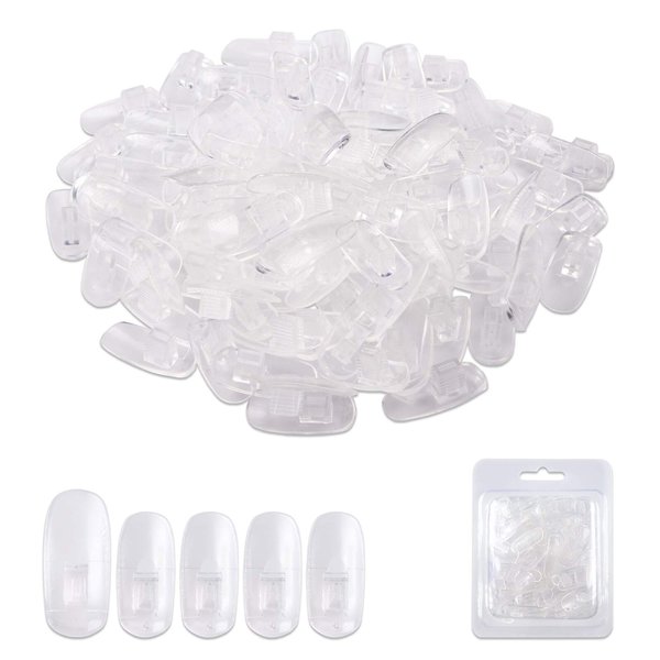 PANA USA Training Practice Tips - False Fake Nail Tips for Nail Manicure DIY Tech Nails Model Art Tools (Clear Tips)