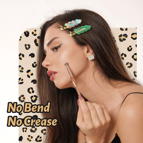 YIERSO 8 Pcs No bend Hair Clips No Crease Makeup Hair Clip Duckbill Clips No Dent Creaseless Flat Clip Alligator Hair Barrettes for Salon Hairstyle Women Girls Accessories (Acrylic Resin-Green)
