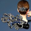 Yusier 4PCS Heart Flower Rhinestone Hair Clip Duck Bill Barrettes Shiny Decorative Hair Clips Hair Accessories for Women (C)