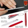 3 Swords Germany - Brand Quality 6 Piece Manicure Pedicure Grooming kit Set for Professional Finger & Toe Nail Care Scissors File Clipper Fashion Leather case in Gift Box, Made by 3 Swords (03607)