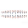 Gifiky Short False Nails Almond Press on Nails French Nails Tips Full Cover Swirl Fake Nails for Women and Girls 24Pcs